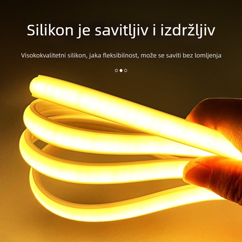 COB LED trak 220V, vanjska vodootporna, ugrađena u stropnu nišu, Milky White, 240 LED dioda, 10W, 180° snop, ručni prekidač