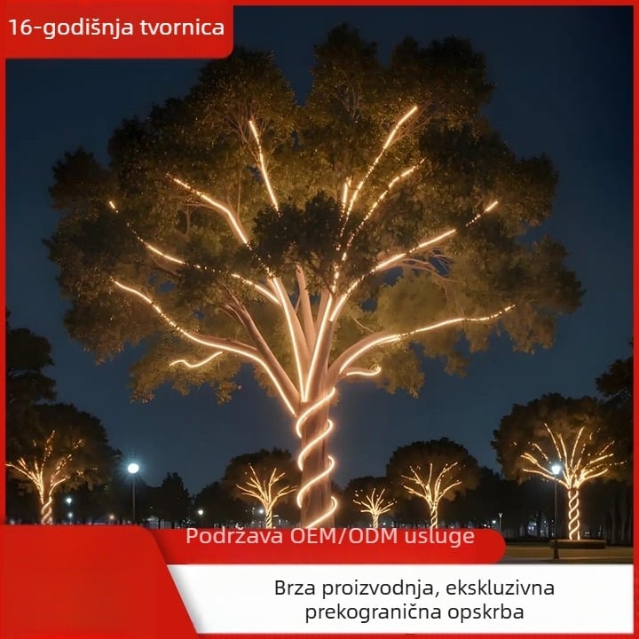 Kružni fleksibilni LED trak, 360°, vanjska vodootporna, 220V, za reklamne znakove i neonsku atmosferu