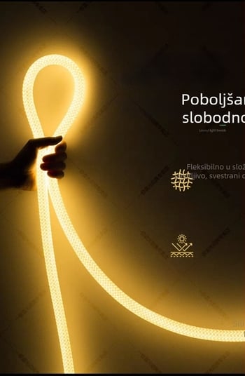 LED kružni silikon LED trak s 360° osvjetljenjem, fleksibilna vanjska linearna traka