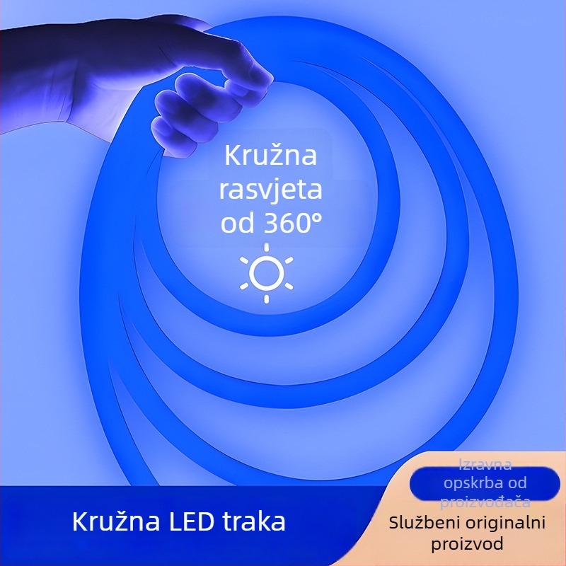 Vanjska vodootporna LED kružna traka 220V, neonsko dekorativno ambijentalno svjetlo, inženjerski tip, visoka kvaliteta