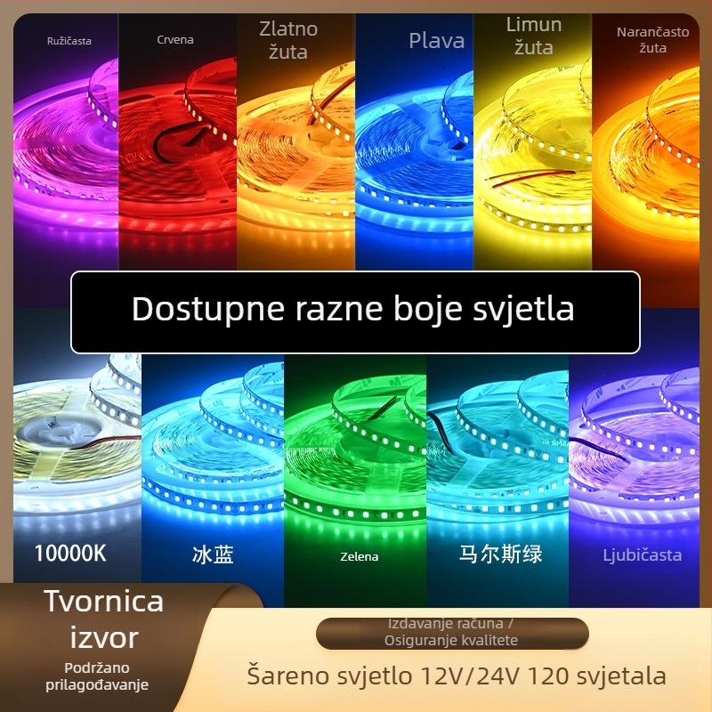 LED traka Ice Blue 24V, 120 LED (2835), unutarnje ambijentalno osvjetljenje