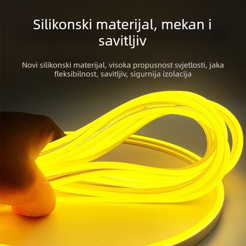 Prilagođena fleksibilna kružna LED neonska traka za vanjski strop i ukrašavanje, vodootporna, visoke svjetline linearno osvjetljenje za arhitektonsko osvjetljenje