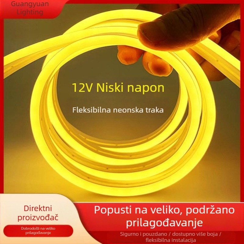Prilagođena fleksibilna kružna LED neonska traka za vanjski strop i ukrašavanje, vodootporna, visoke svjetline linearno osvjetljenje za arhitektonsko osvjetljenje