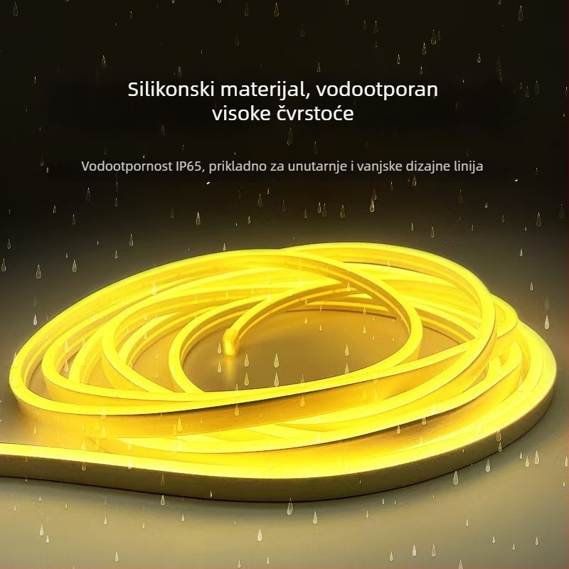 Prilagođena fleksibilna kružna LED neonska traka za vanjski strop i ukrašavanje, vodootporna, visoke svjetline linearno osvjetljenje za arhitektonsko osvjetljenje