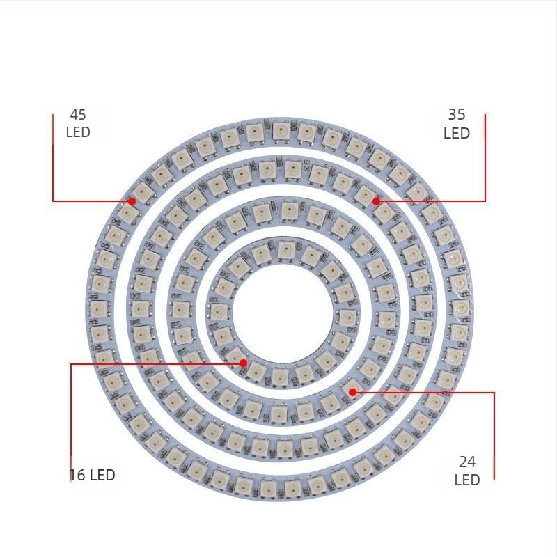 WS2812B Angel Eye LED prsten, 24 LED, 5V, RGB, kružni dekorativni svjetlosni prsten