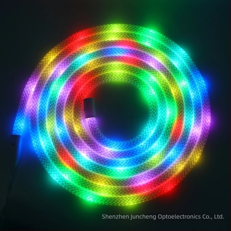 Programabilni RGB LED trak s 360° kružnim osvjetljenjem, fleksibilan vodootporan neonski komplet s motivom dračjih ljuskica