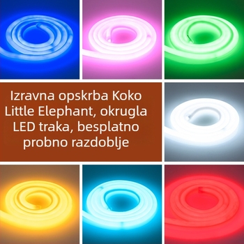 LED fleksibilna neon rasvjeta za kružni reklamni znak, vodootporna, bijela svjetlost, 220V, LED 2835, za garderobu