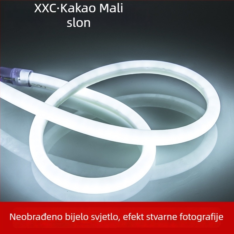 LED fleksibilna neon rasvjeta za kružni reklamni znak, vodootporna, bijela svjetlost, 220V, LED 2835, za garderobu