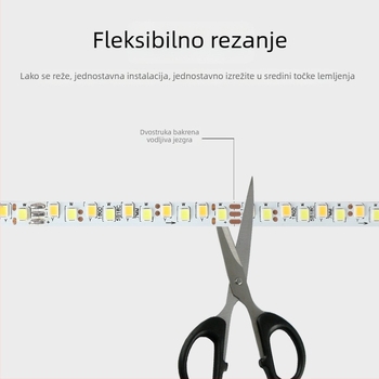 LED trak s konstantnim strujom, dvobojni, 180 LED, 3 žice, mekano svjetlo, samoljepljiva podloga za dnevni boravak i spavaću sobu