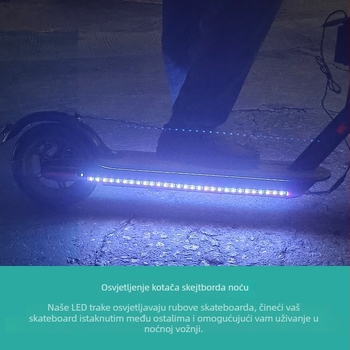 RGB ambijentalna LED traka s kućištem za bateriju za balans-skuter i skateboard — vodootporna