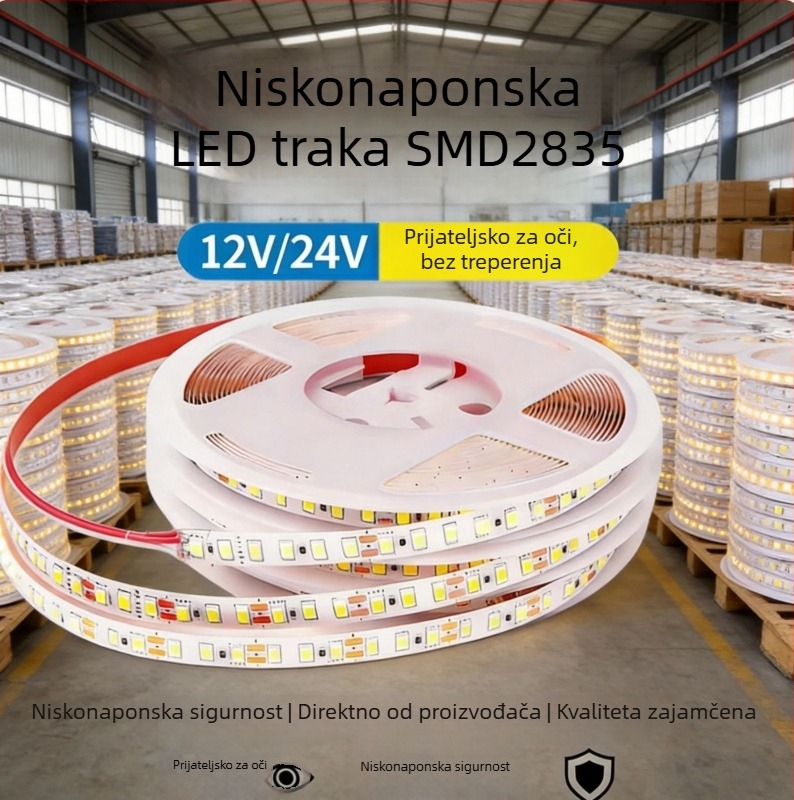 LED trak 24V 5m, samoljepljiv, 120 LED, bez treperenja, unutarnja ambijentna rasvjeta s pametnim upravljačem (2700K–6500K)