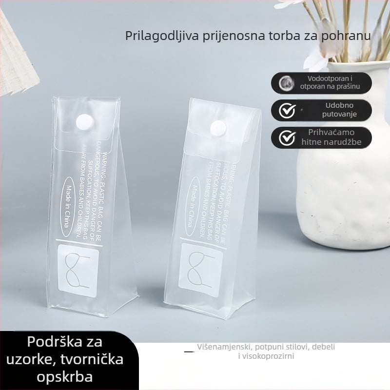 Prozirna PVC torbica za kozmetiku s 3D trokustim kopčama, s prilagođenim logom