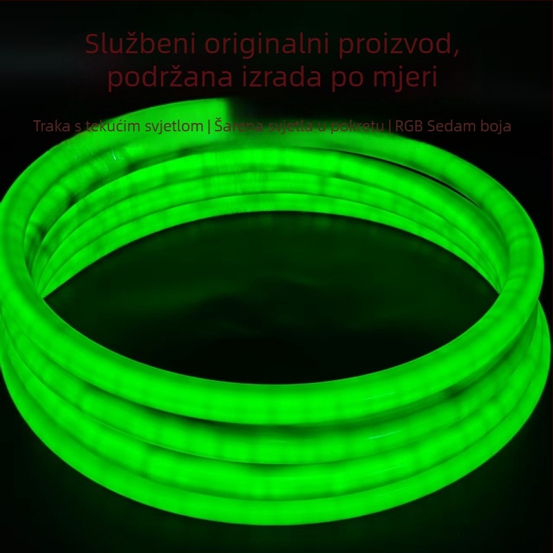 360° svijetleći šareni neonski kružni LED trak s efektom tekuće vode i programabilnim funkcijama