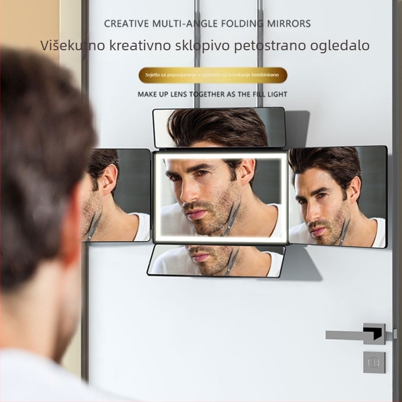 Petostrano sklopivo viseće ogledalo za mušku njegu