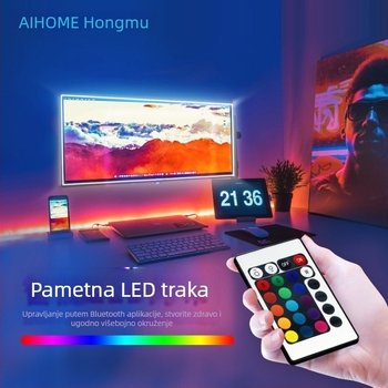 Set LED trake 5V RGB 5050, vodootporan, USB s 24 tipki daljinski, glazba i Bluetooth, ambijentalno osvjetljenje za TV