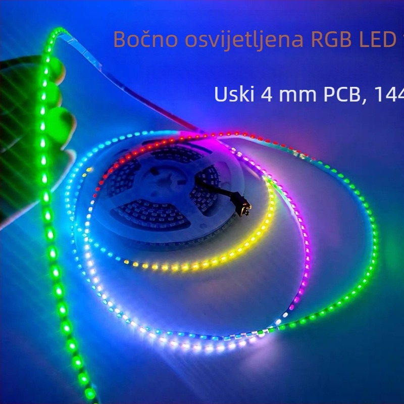 5V bočno emitirajući RGB LED trak s 144 LED-ima, ambijentalno osvjetljenje za glazbenu sobu, programabilno neprekidno dimiranje