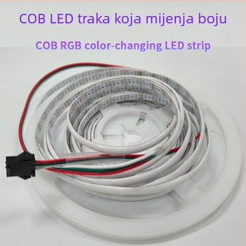 COB LED traka s mijenjajućim bojama, duljine 5 m, širine 6 mm, dostupne širine 3/4/5 mm, 120/160/200 LED, WS2812, 5V, model 0807