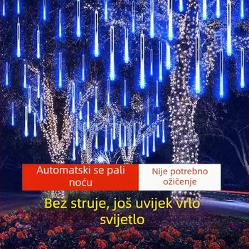 Solarne viseće svjetiljke za drvo za vanjsku upotrebu s LED trakama, efekt meteorske kiše, višebojno osvjetljenje krajolika