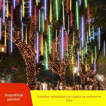 Solarne viseće svjetiljke za drvo za vanjsku upotrebu s LED trakama, efekt meteorske kiše, višebojno osvjetljenje krajolika