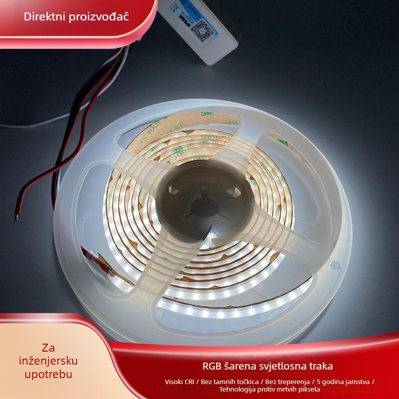 RGB CW COB LED trak, 24V, širina 12 mm, ambijentalno osvjetljenje za komercijalnu i kućnu upotrebu