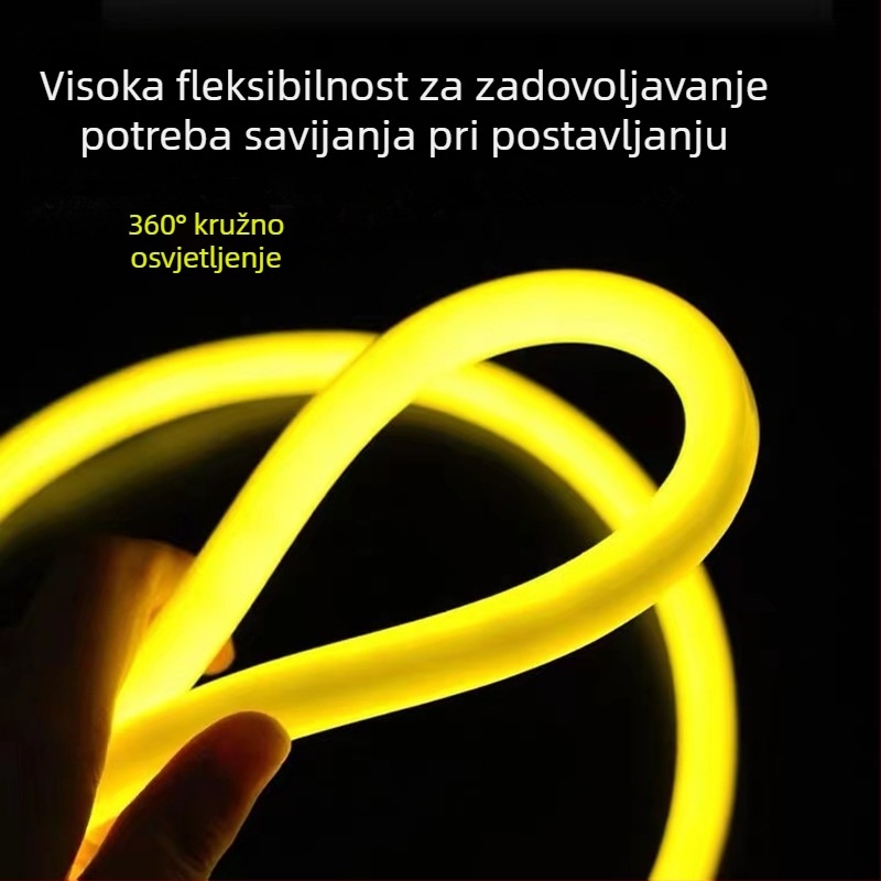 360° fleksibilni kružni LED trak za vanjsku dekoraciju, vodootporan neonski efekt rasvjete