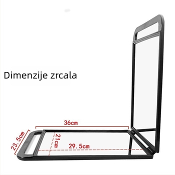 Dvostrano veliko sklopivo ogledalo za frizerske usluge, ručno ogledalo za šminkanje i oblikovanje kose