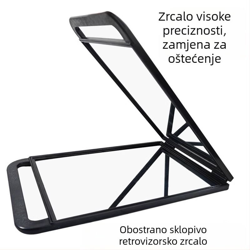 Dvostrano veliko sklopivo ogledalo za frizerske usluge, ručno ogledalo za šminkanje i oblikovanje kose