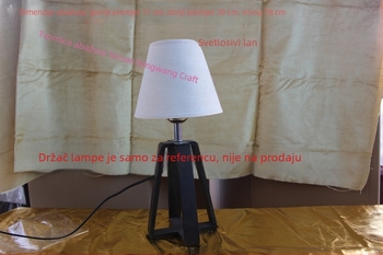 Sivi platneni abažur za stolnu lampu s E27