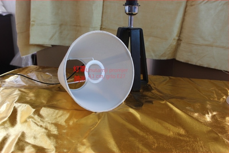 Sivi platneni abažur za stolnu lampu s E27