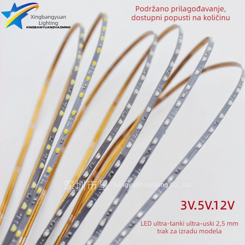 LED trak za model pješčanog stola, SMD 0805, 12V, 4W, 120 LED, 4 lm po LED-u, duljina 1 m, kut snopa 120°, nije vodootporan, FPCB, dimabilan, jednobojno upravljanje