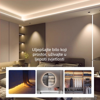 24V LED traka, niskonaponska, samoljepljiva unutarnja LED traka za osvjetljenje dnevnog boravka, linearna traka koja emitira svjetlo prema gore