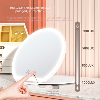 LED kozmetičko ogledalo za stol, osvijetljeno stolno ogledalo, prijenosno ogledalo za dotjerivanje