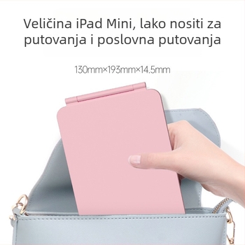 LED ogledalo za šminkanje, sklopivo stolno svjetleće ogledalo, prijenosno putno ogledalo s tri boje osvjetljenja