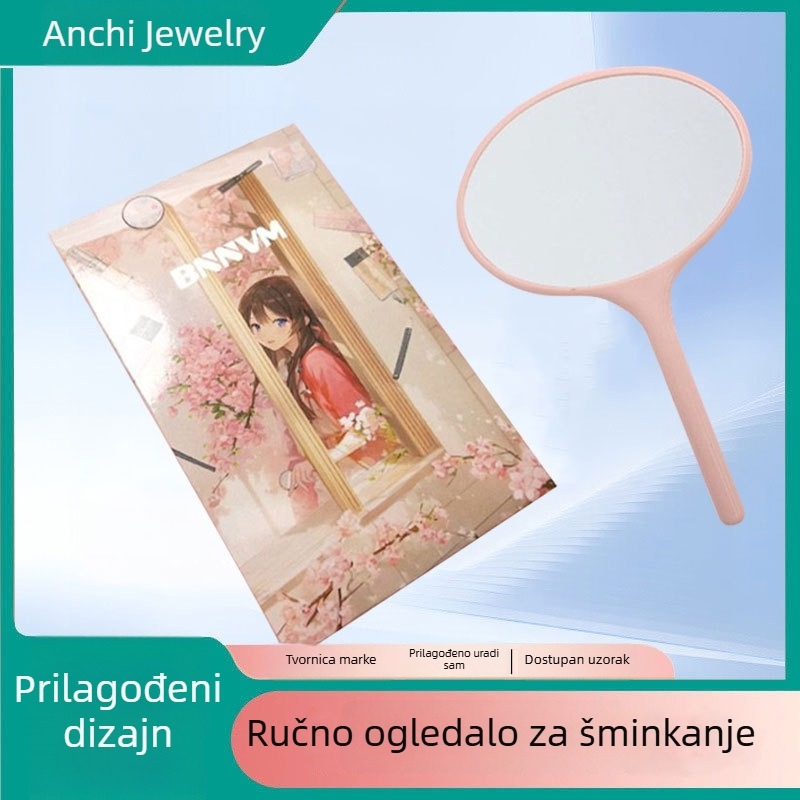 Prijenosno ogledalo za šminkanje, HD, malo jednostrano ručno ogledalo, alat za dotjerivanje šminke