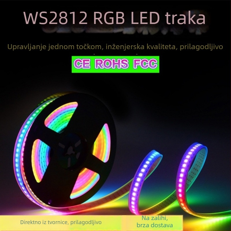 Pametna RGB LED traka sa WS2811/WS2815, DMX512, fleksibilna 5V/12V/24V, efekti promjene boja (model Jr-60554)