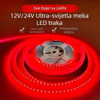 LED mekana svjetleća traka, ledeno plava, 12V, 2835 LED, 120 LED, unutarnje osvjetljenje