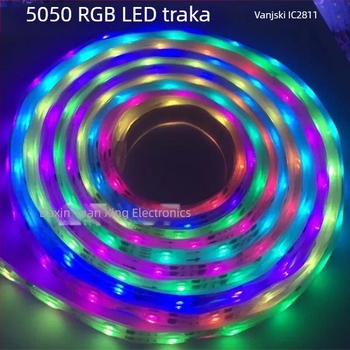 WS2811 IC vanjska gola PCB LED trak RGB, 12V, 5050 RGB, programabilan, 60 LED-ova