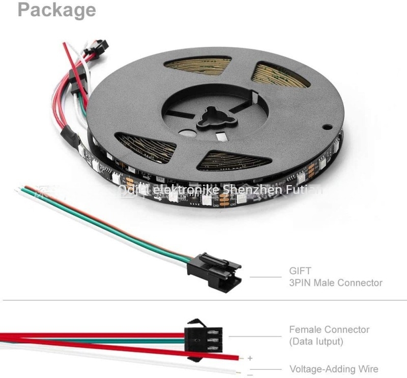 WS2811 IC vanjska gola PCB LED trak RGB, 12V, 5050 RGB, programabilan, 60 LED-ova