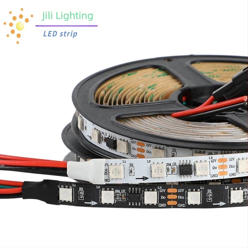 WS2811 RGB LED traka, vodootporna, silikonska, 12V, 5050 LED, širina 5 mm, adresabilna