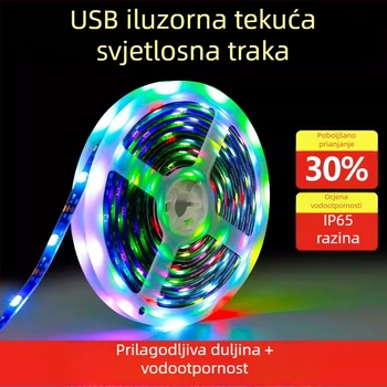 5V RGB LED trak 5050 s epoksi premazom, potpuno bojna traka s ugrađenim IC-om i efektom trkaćih svjetala