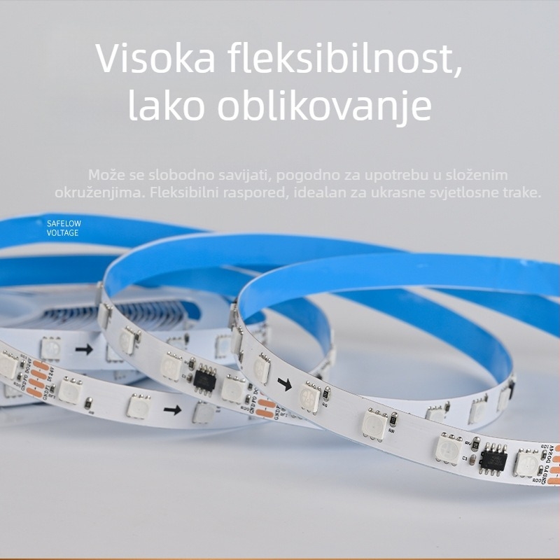 TM1934A 5050 RGB LED traka s vanjskim IC-om, programabilna puna boja, funkcija nastavka od prekida