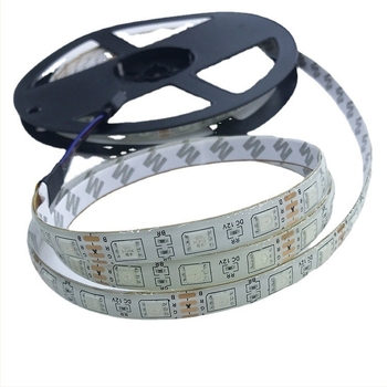 RGB LED trak 12V, 54 LED-a 5050, niski napon, crna PCB, dvostruki kraj s bijelim ljepilom na stražnjoj strani, komplet za promjenu boje