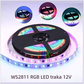 WS2811 20-segmentna 5050 RGB LED traka, 60 LED, 12V dimabilna