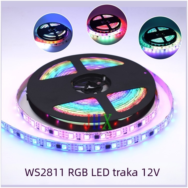 WS2811 20-segmentna 5050 RGB LED traka, 60 LED, 12V dimabilna