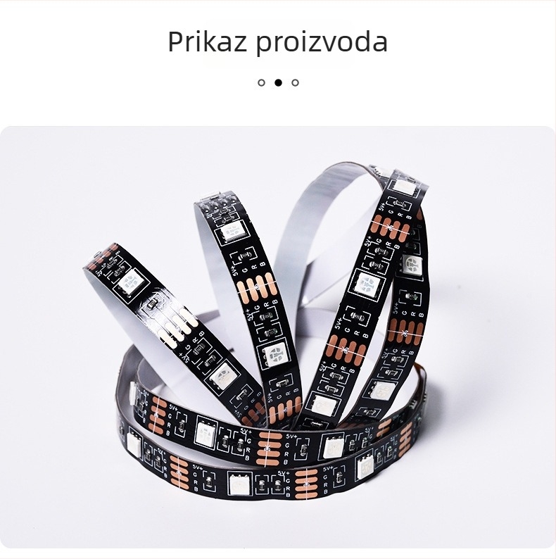 5050RGB LED traka za TV, USB 5V, 24-tipkovni daljinski upravljač, višebojna pozadinska rasvjeta za televizor, niskim naponom