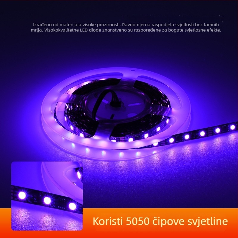LED traka niskog napona 5V/12V, RGB 2812, vanjska 5050, višebojno ambijentalno osvjetljenje