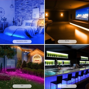 RGB LED trak 5050 s fleksibilnom pločom, daljinski upravljač s 24 tipkama, ambijentalno osvjetljenje za televizor i dekor dnevnog boravka, boje se mijenjaju