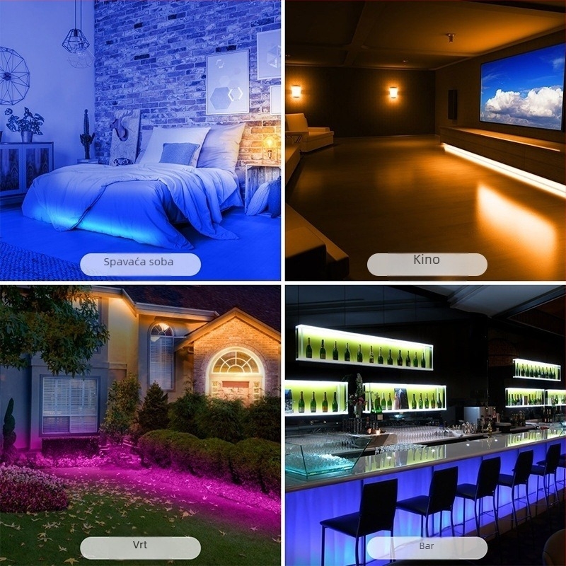 RGB LED trak 5050 s fleksibilnom pločom, daljinski upravljač s 24 tipkama, ambijentalno osvjetljenje za televizor i dekor dnevnog boravka, boje se mijenjaju