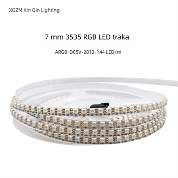 RGB šarena LED traka, 160 LED dioda, 2835, 5V, duljina 1000 mm, širina 5 mm, 120° snop, regulabilna svjetlost, CE certifikat, Nije vodootporna, Serija: Šarene Istaknute, Marka: XQZM