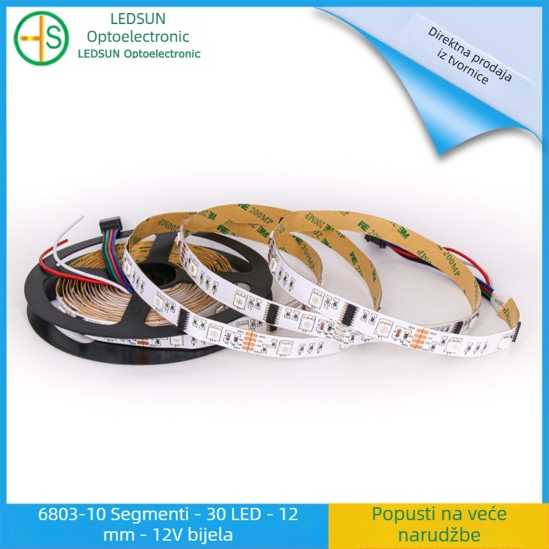 5050 RGB adresabilna LED traka 12V, 6803IC, visoka svjetlina, promjenjive boje, efekt tekućeg vodopada